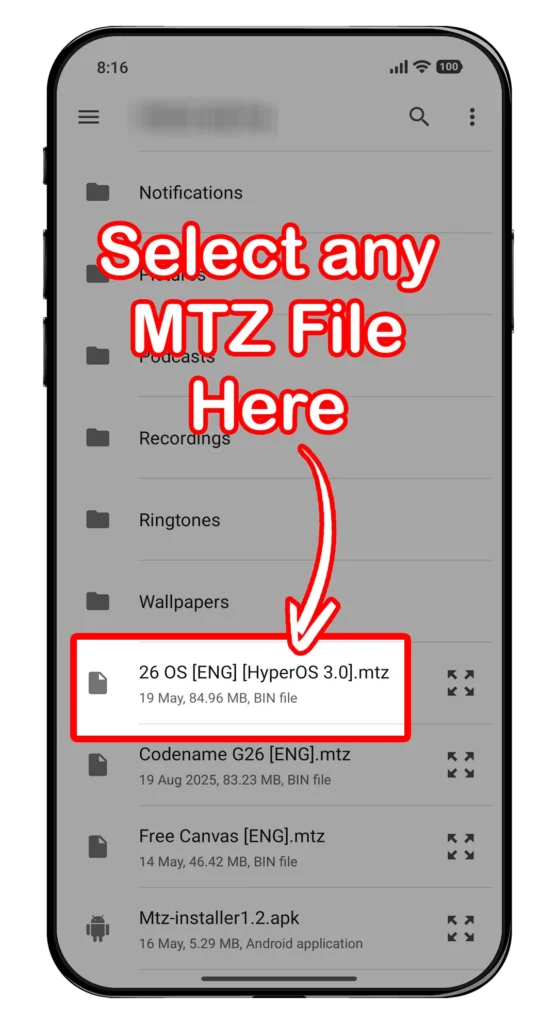 Select MTZ theme File