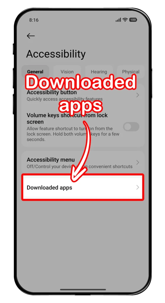 Go to Downloaded apps