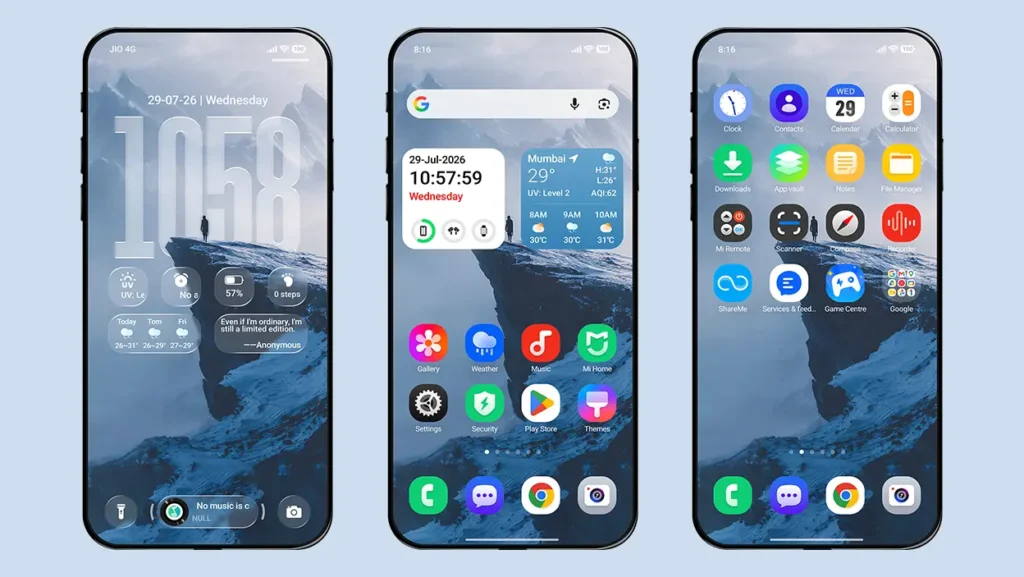 Raster Seasonal Lock Screen Card HyperOS Theme Preview